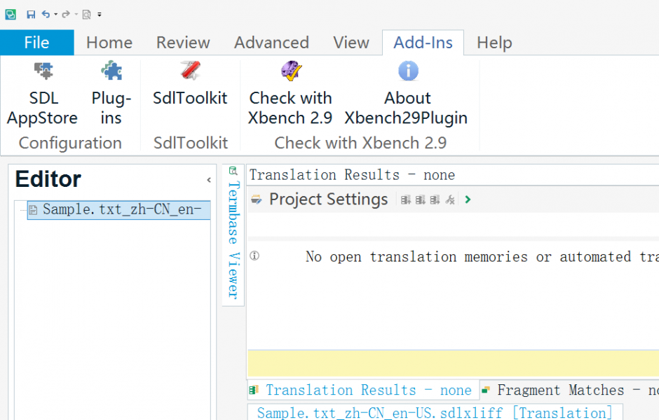 xbench plugin trados 2017